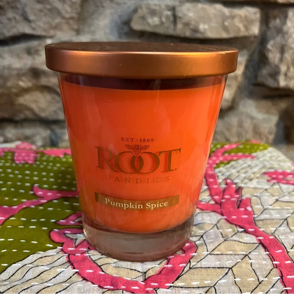 NWT ROOT CANDLES Pumpkin Spice 10.5oz Veriglass Candle Halloween Autumn Harvest